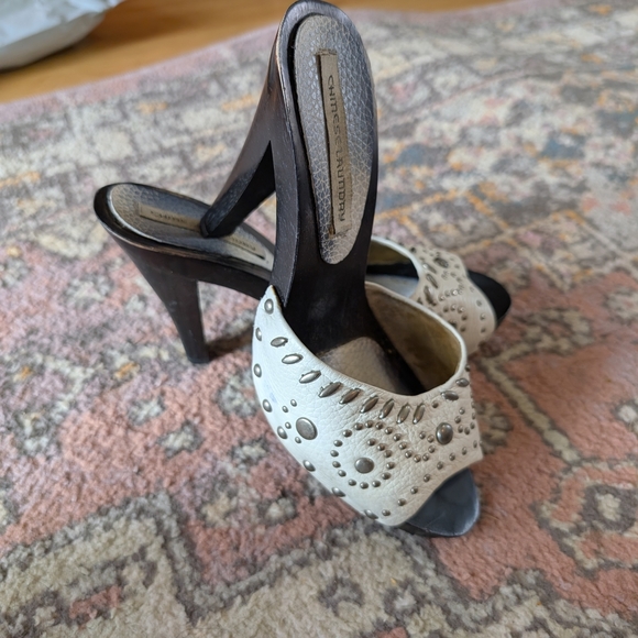 Chinese Laundry Studded Cream and Black Heels - Picture 1 of 8